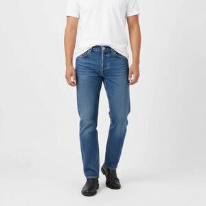 Levi 501 Men's Blue Straight Leg 100% COTTON Button Fly Jeans Size 38x32